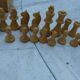 Vintage Staunton chess set in solid boxwood – Size 2 in its box.