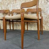 4 teak chairs by Niels O. Möller for J.L. Moller's 60
