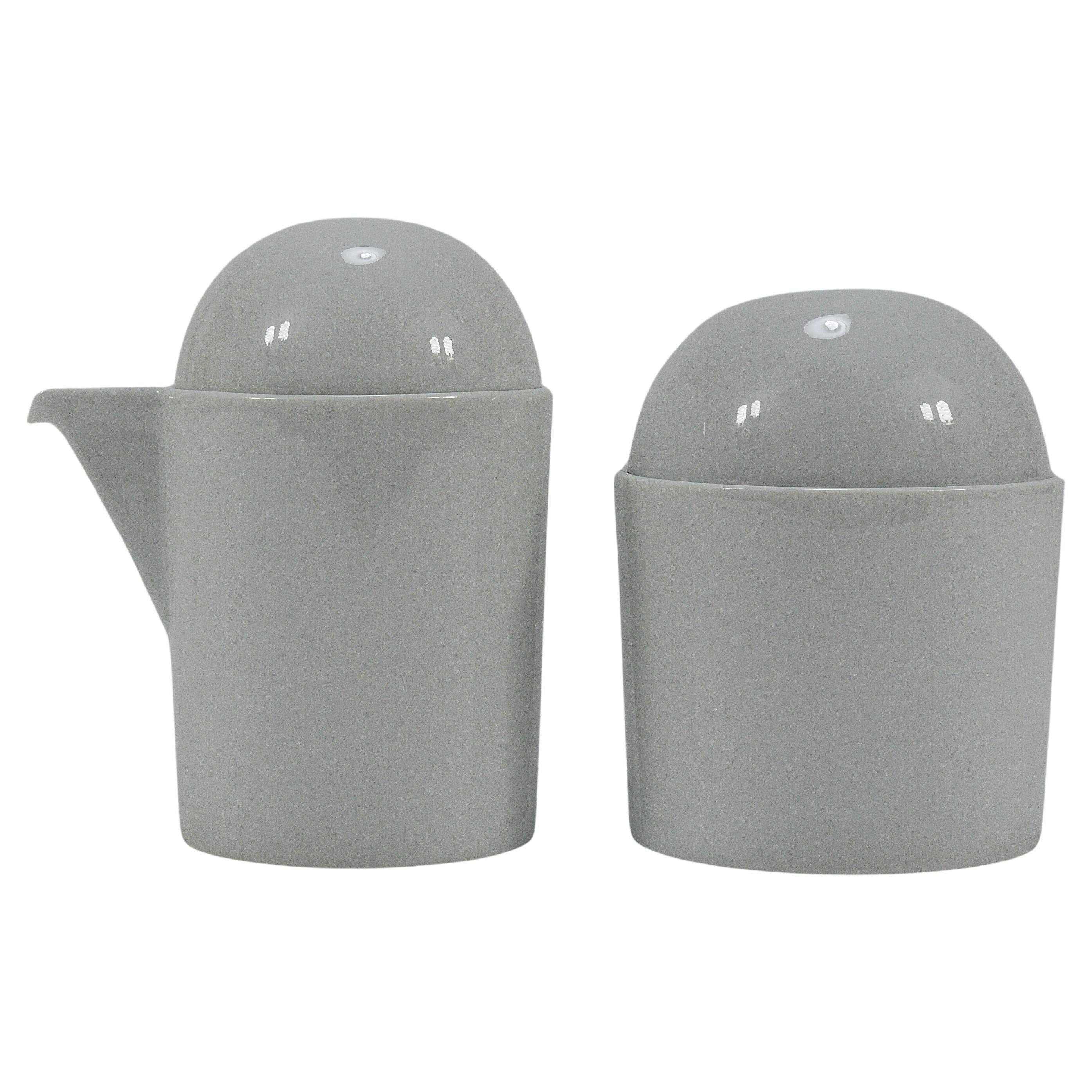 Sugar bowl and creamer postmodern Cupola by Mario Bellini for Rosenthal studio-line