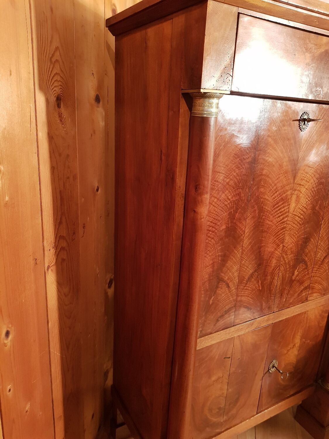 Empire secretary in walnut.