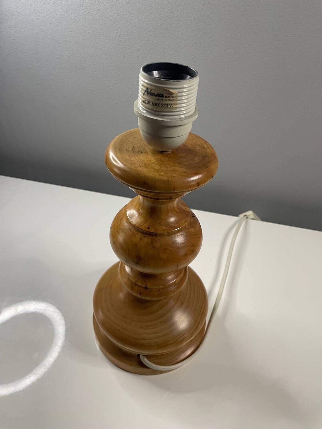Turned wooden lamp base
