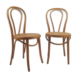 Set of 2 Mid Century Zpm Radomsko Bentwood and Cane dining chairs, 1960s