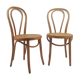 Set of 2 Mid Century Zpm Radomsko Bentwood and Cane dining chairs, 1960s