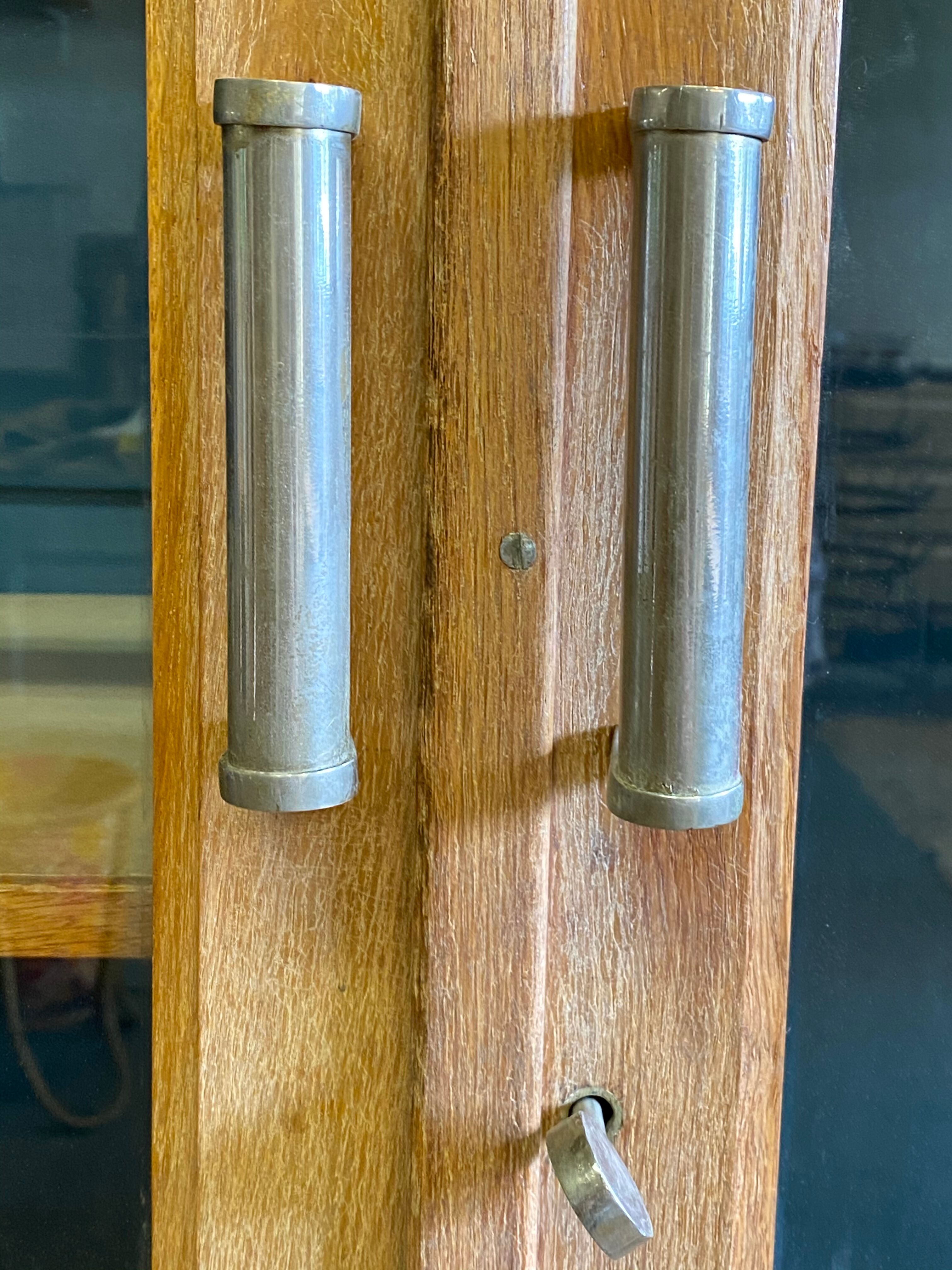 Oak university glass bookcase 1950