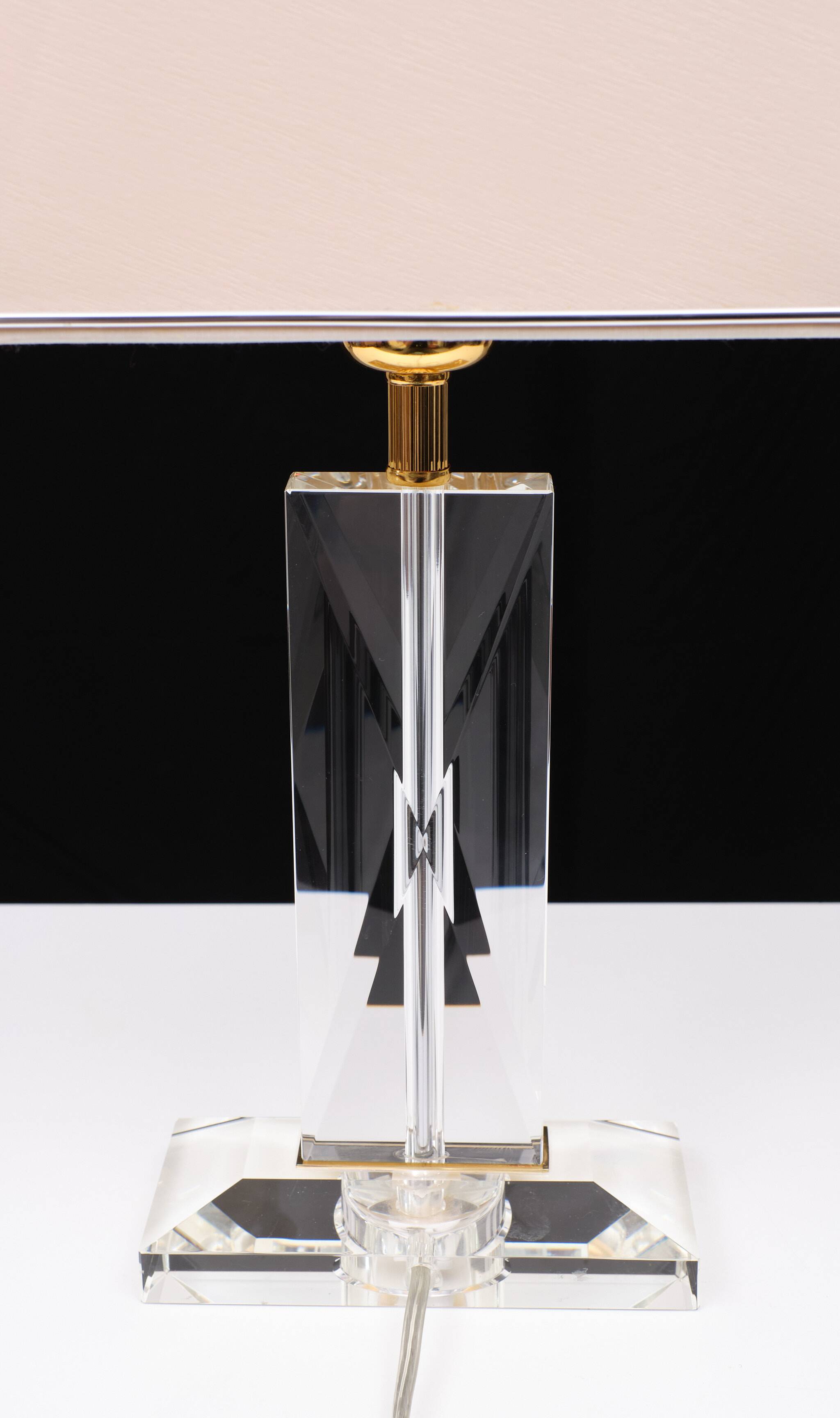 Lampe de table en cristal Hollywood Regency Allemagne années 1970