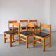 6 chaises en pin massif minimalistes | Années 1970