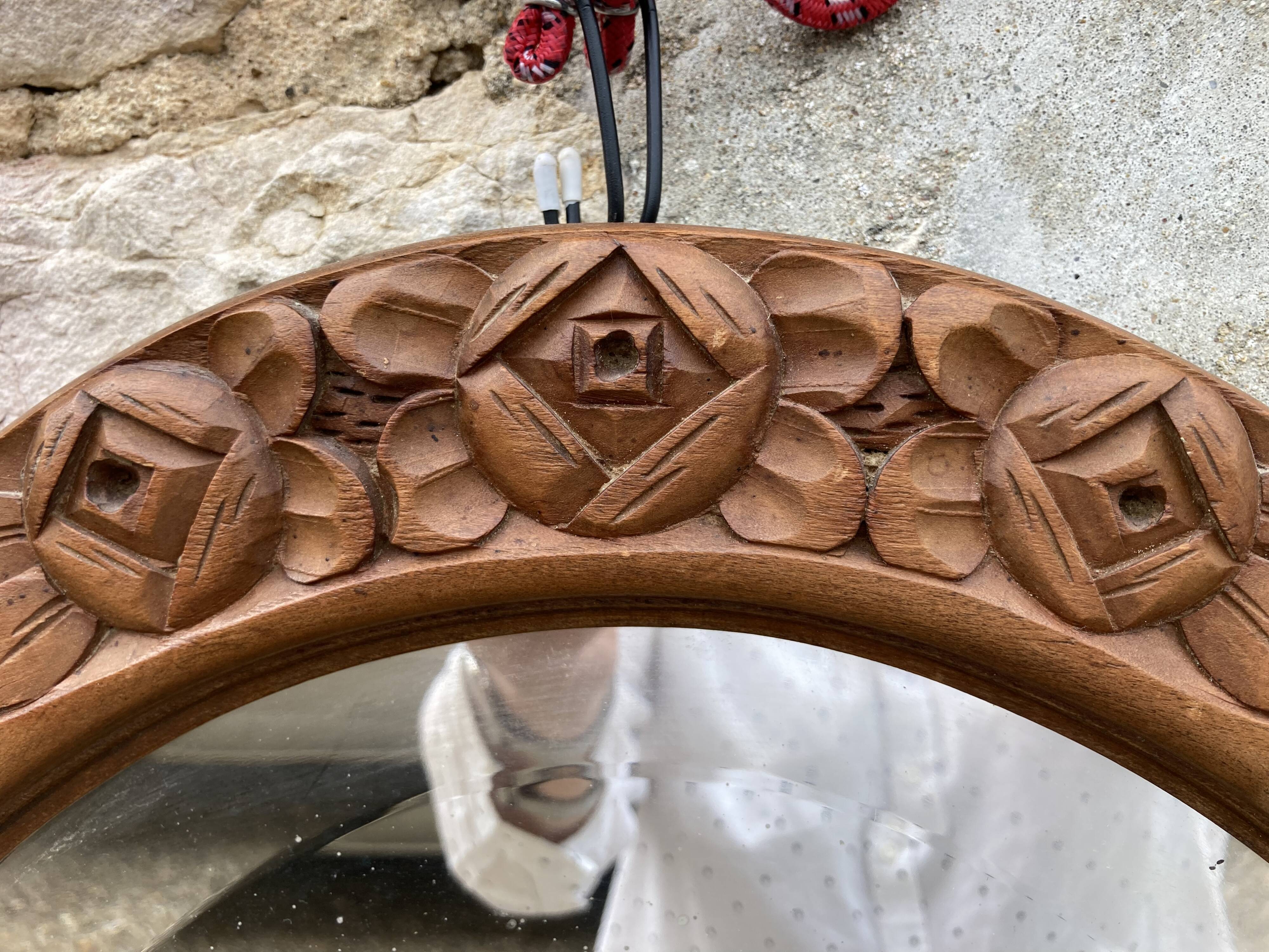 Art Deco oval mirror