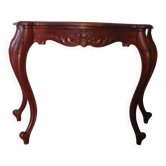 Console with curved legs - mahogany - Louis XV style - carved wood