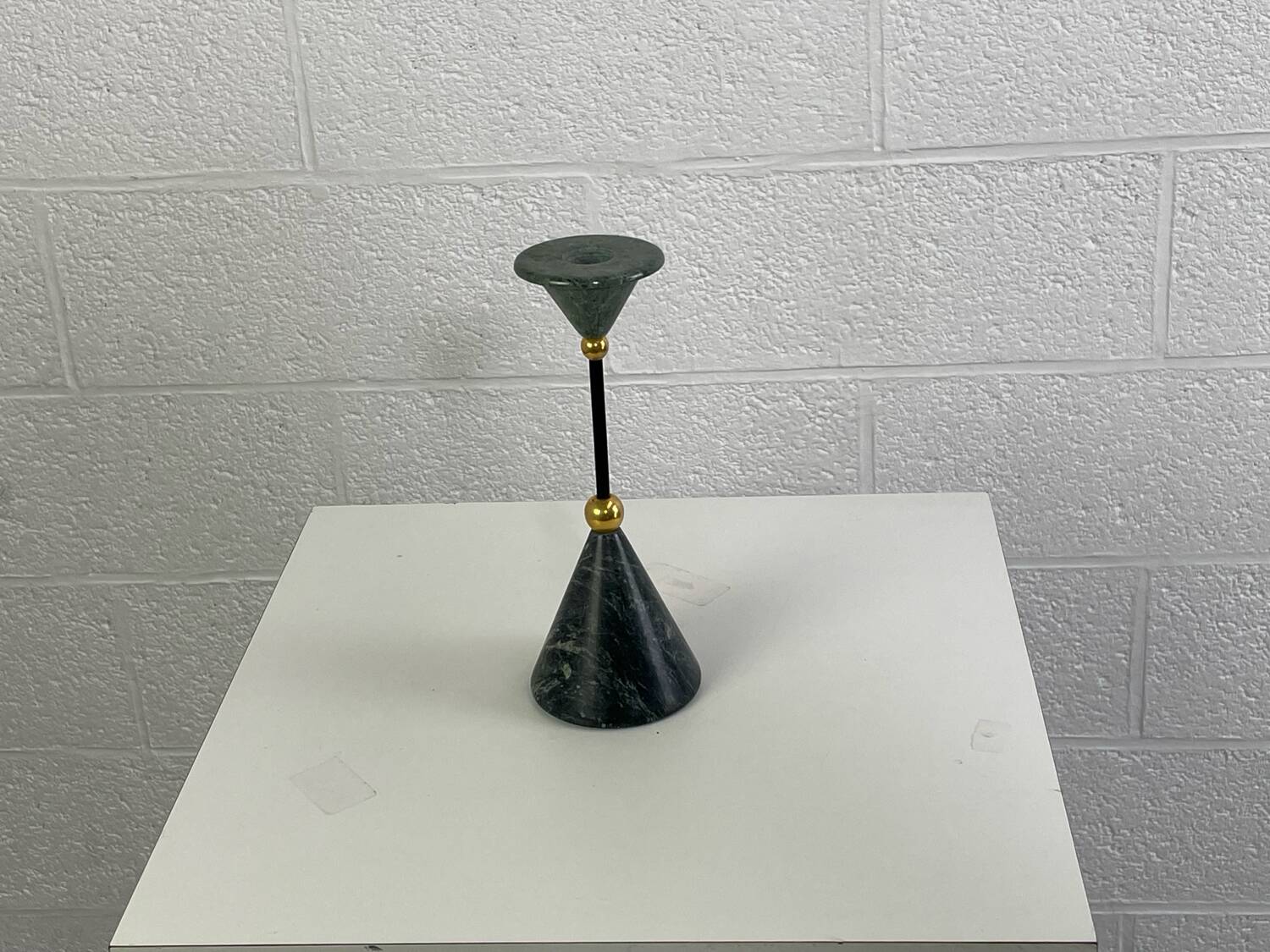 Vintage marble and brass candle holder