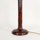 Hand-turned bramble wood lamp foot with golden twisted fabric cable