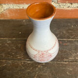 Old vase for sale white ceramic engraved rose vintage #d674