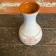Old vase for sale white ceramic engraved rose vintage #d674