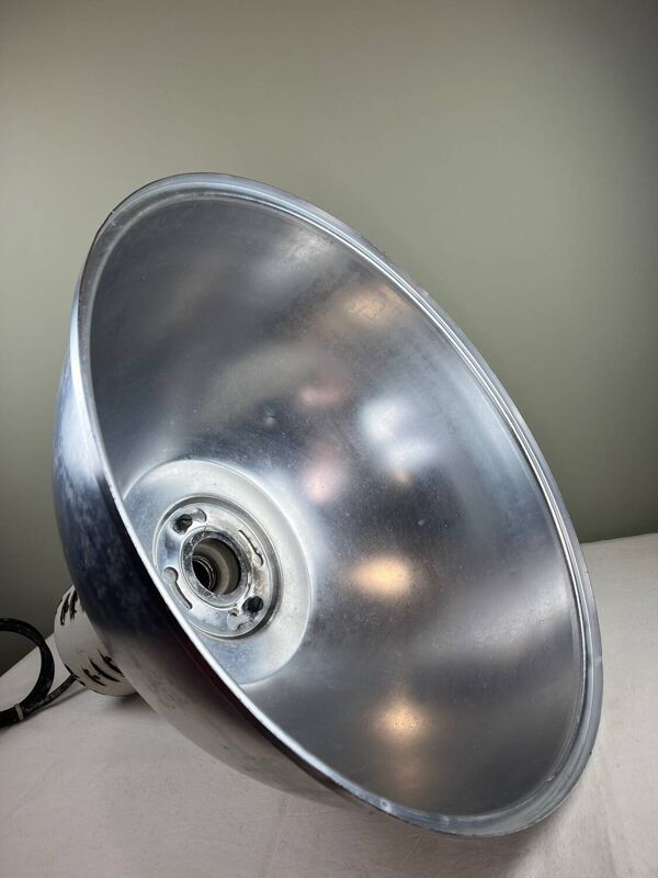 Rare suspension industrielle Osram HQL – grand réflecteur aluminium 53