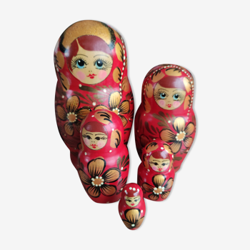 Set of five Russian dolls or Matryoshka