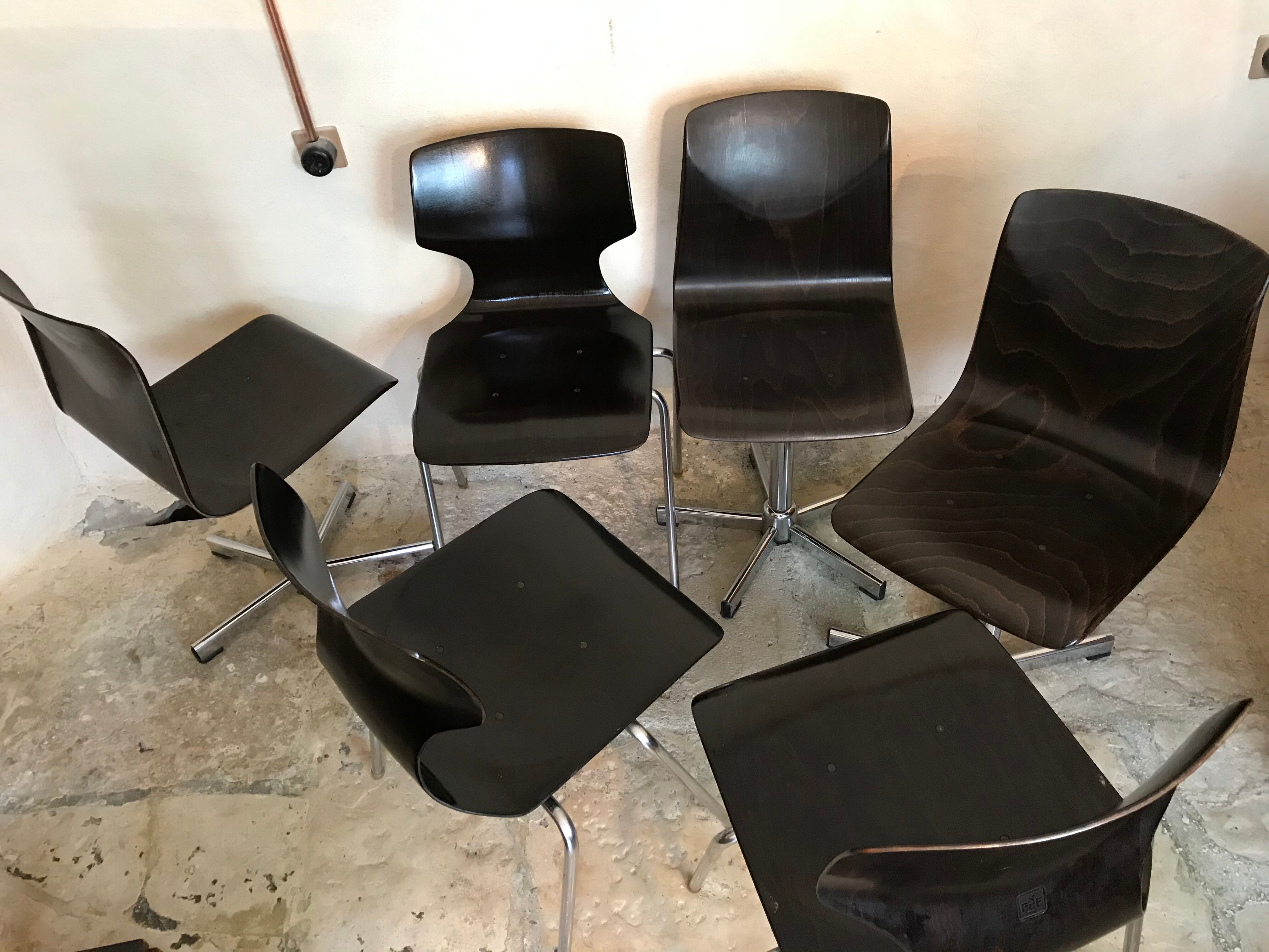 Lot of six vintage chairs Pagholz-Flàtotto