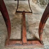 Vintage industrial table – Iron base and solid wood top (201 cm)