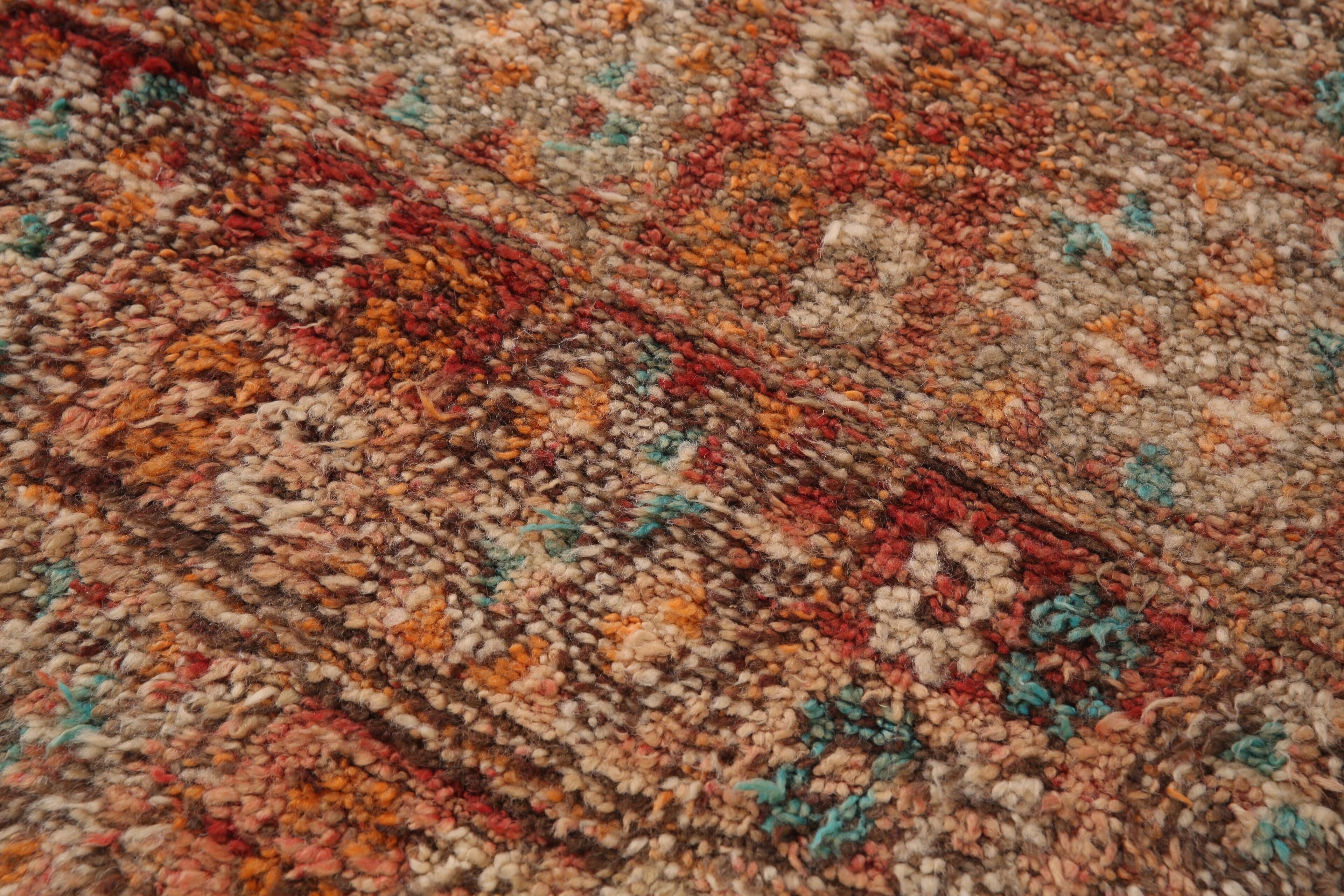 Peach Vintage Moroccan Rug 190 x 352 cm - Berber Wool Rug - Handmade Rug