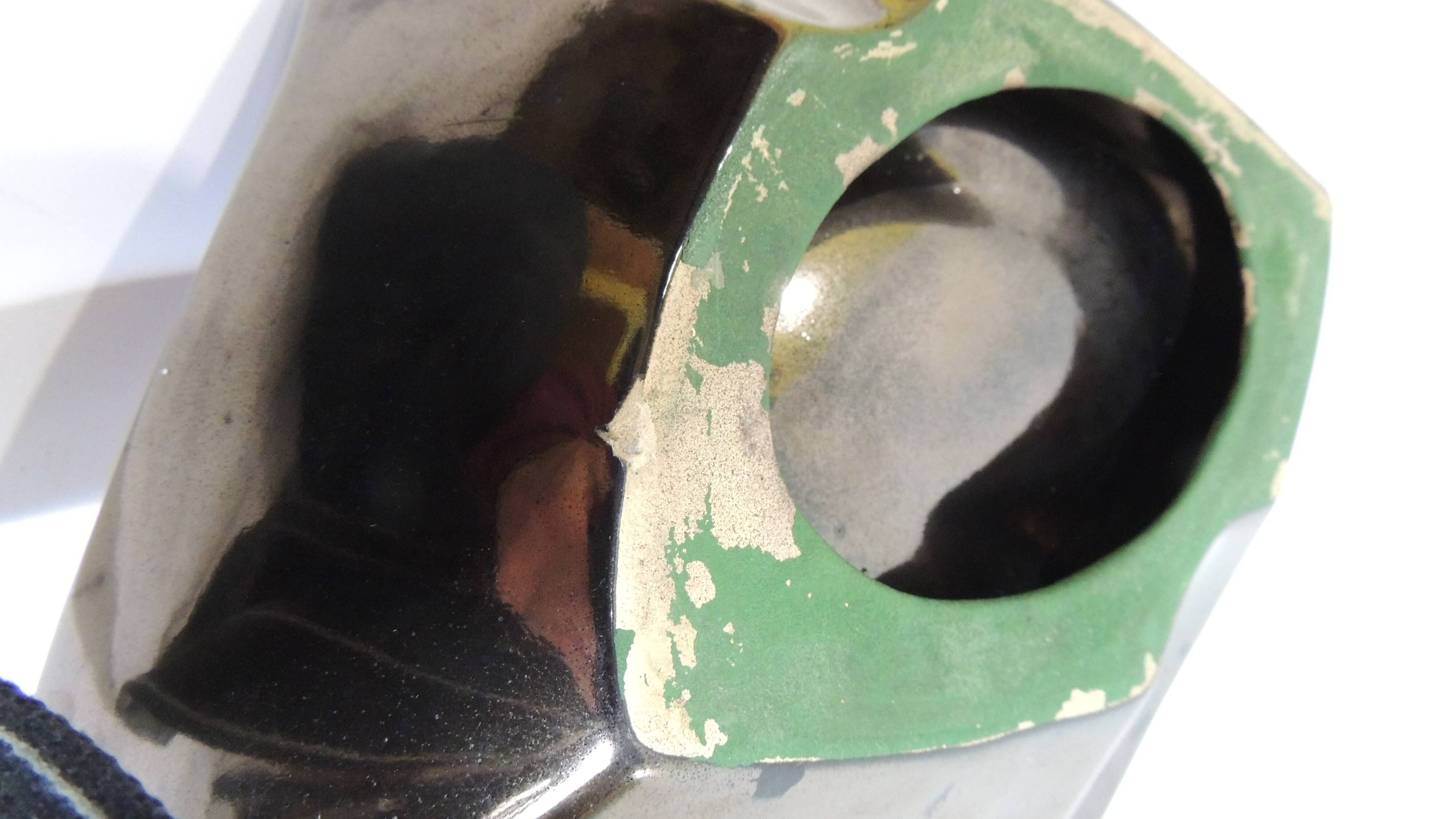 Vintage red and brown ceramic bowl – 1970s centrepiece – Design