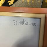 Huile sur toile « la serre dans le jardin » signée
