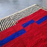 Traditional natural wool rug with colourful patterns, size 2/3 m.