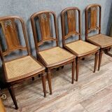 Set of 4 Art Nouveau mahogany chairs circa 1900