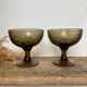 6 vintage Luminarc smoked glass fruit bowls