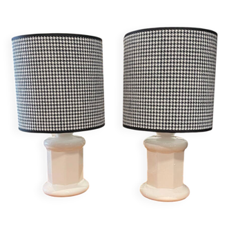 Pair of ceramic bedside lamps 1980