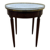 Table bouillotte de style Louis XVI en acajou et marbre.