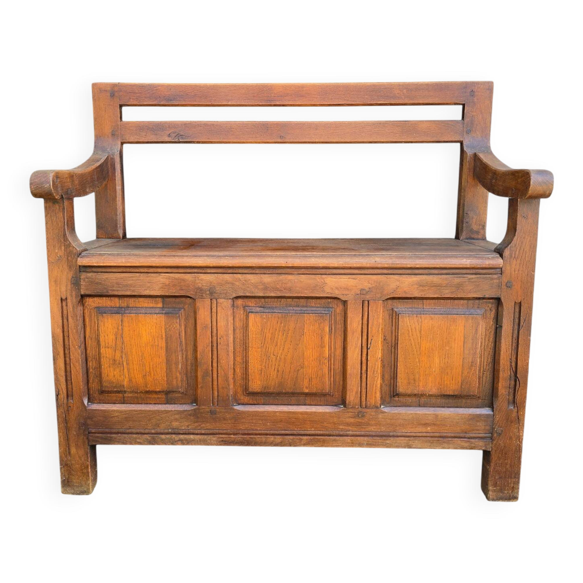 Vintage solid wood storage bench
