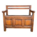 Vintage solid wood storage bench