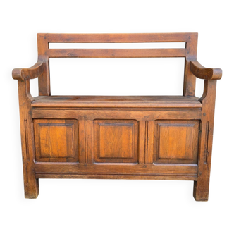 Banc coffre vintage en bois massif
