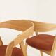 Set of 6 Dining Chairs – Natural Oak & Terracota Upholstery