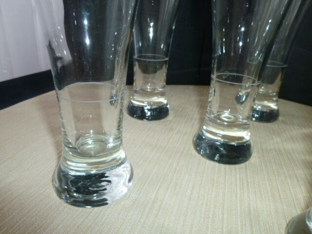 Set of 6 Pastis glasses with gauge