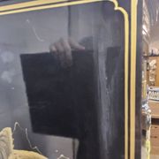 Vintage Chinese black lacquer cabinet soapstone, mother-of-pearl bohemia