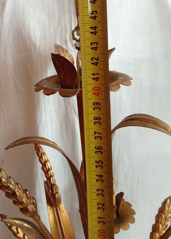 Lustre vintage épi gerbe de blé métal doré