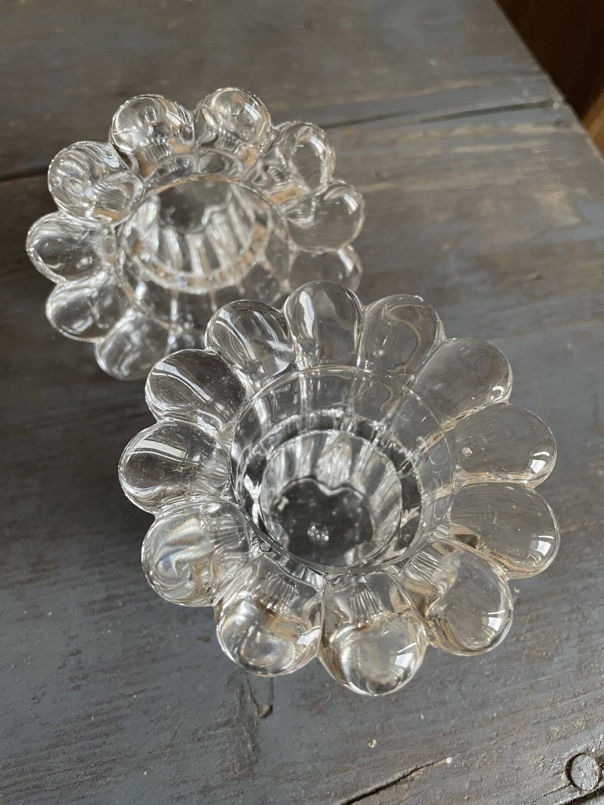 Pair of Italian glass candlesticks