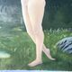 Old oil painting on large format cardboard 1920 nymph at the edge of a lake