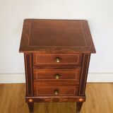 Bedside, walnut 3 drawers