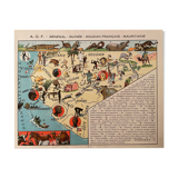 Old poster map of French West Africa Senegal Guinea Sudan - 1931
