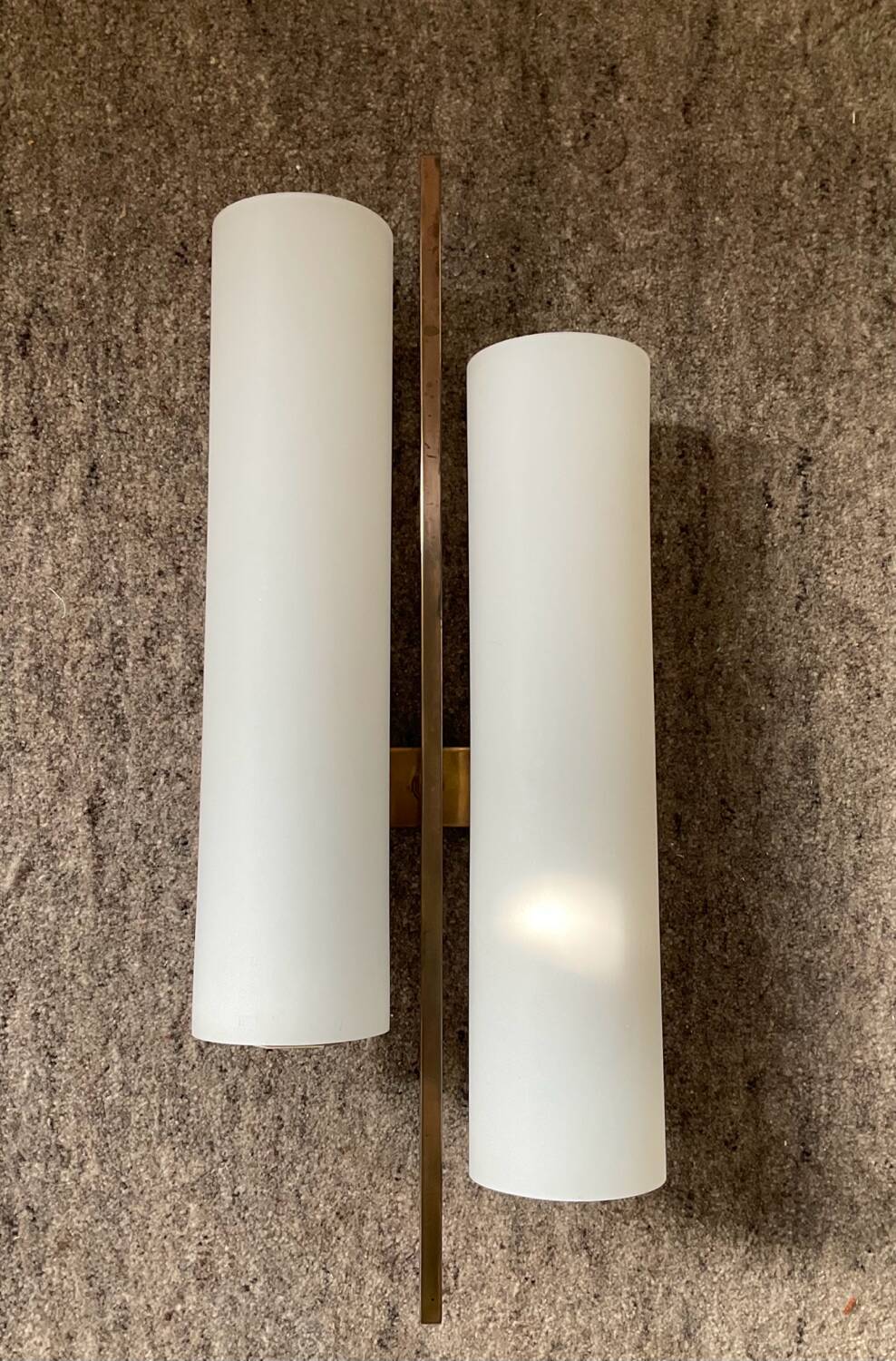 Maison Lunel wall light from the 60s in opaline and brass
