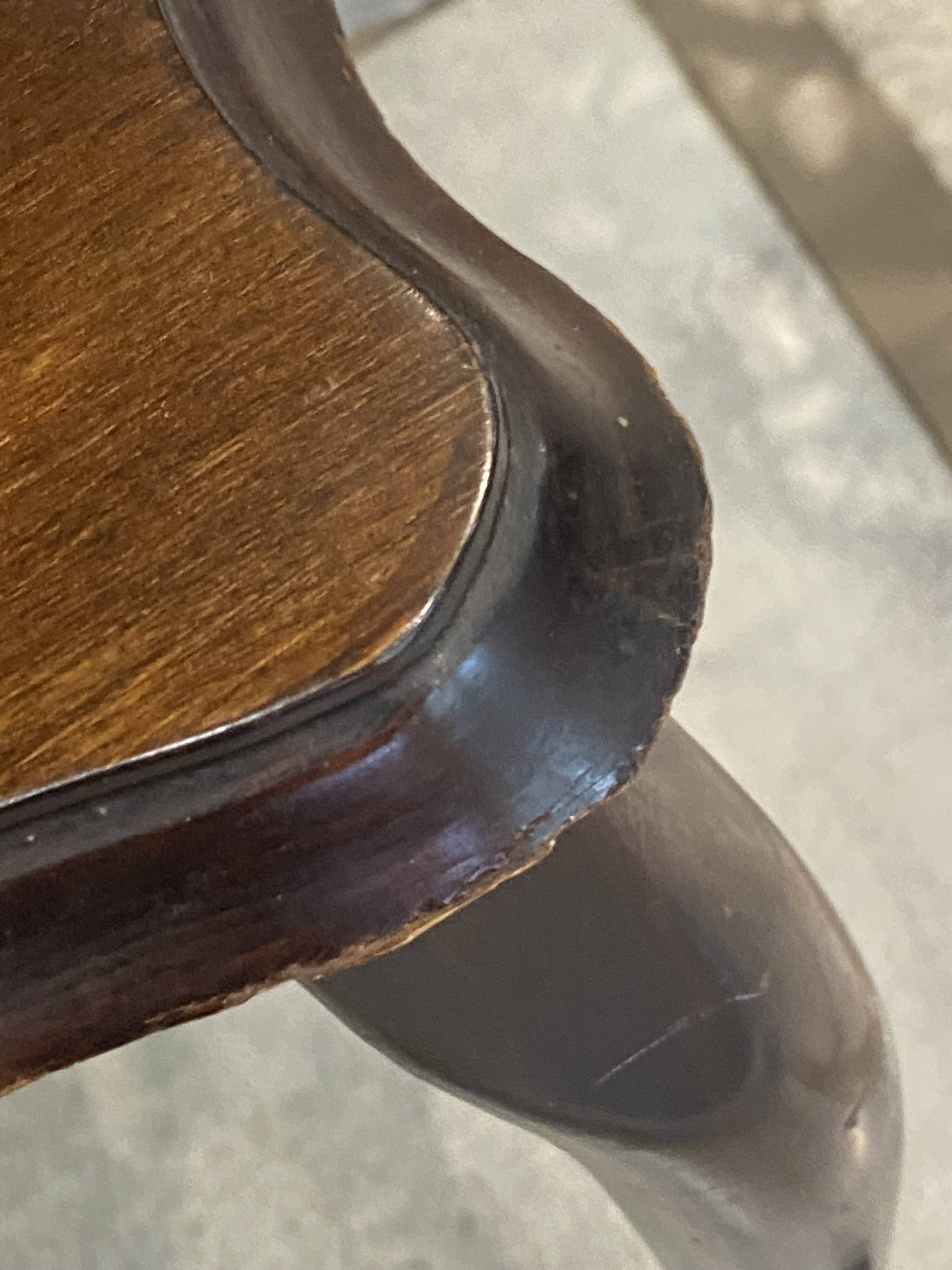 Set of 3 rustic nesting coffee tables in Louis XV style from 1950.