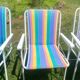 Chaise camping vintage rayée