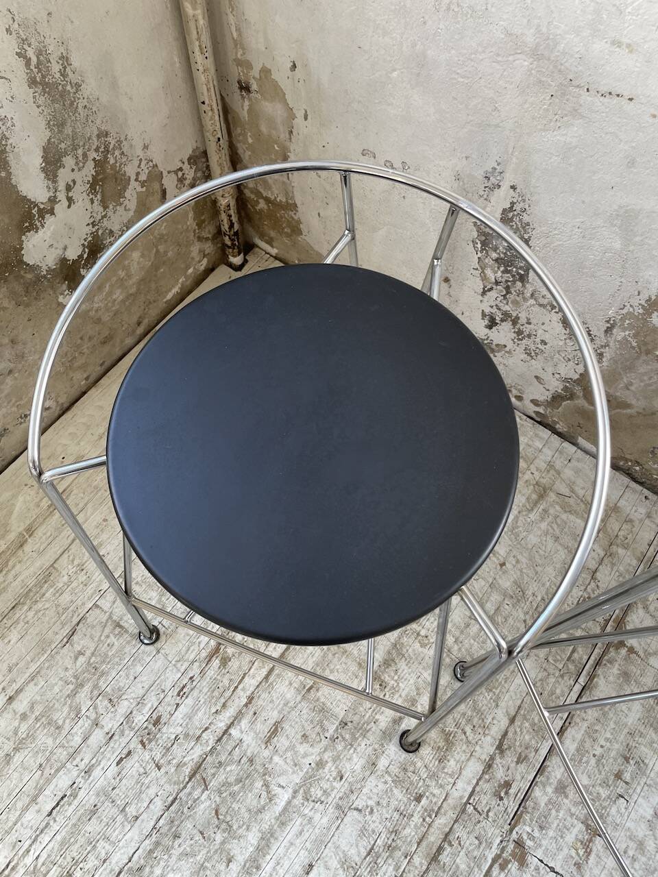 Set of 5 high stools "silver moon" Pascal Mourgue