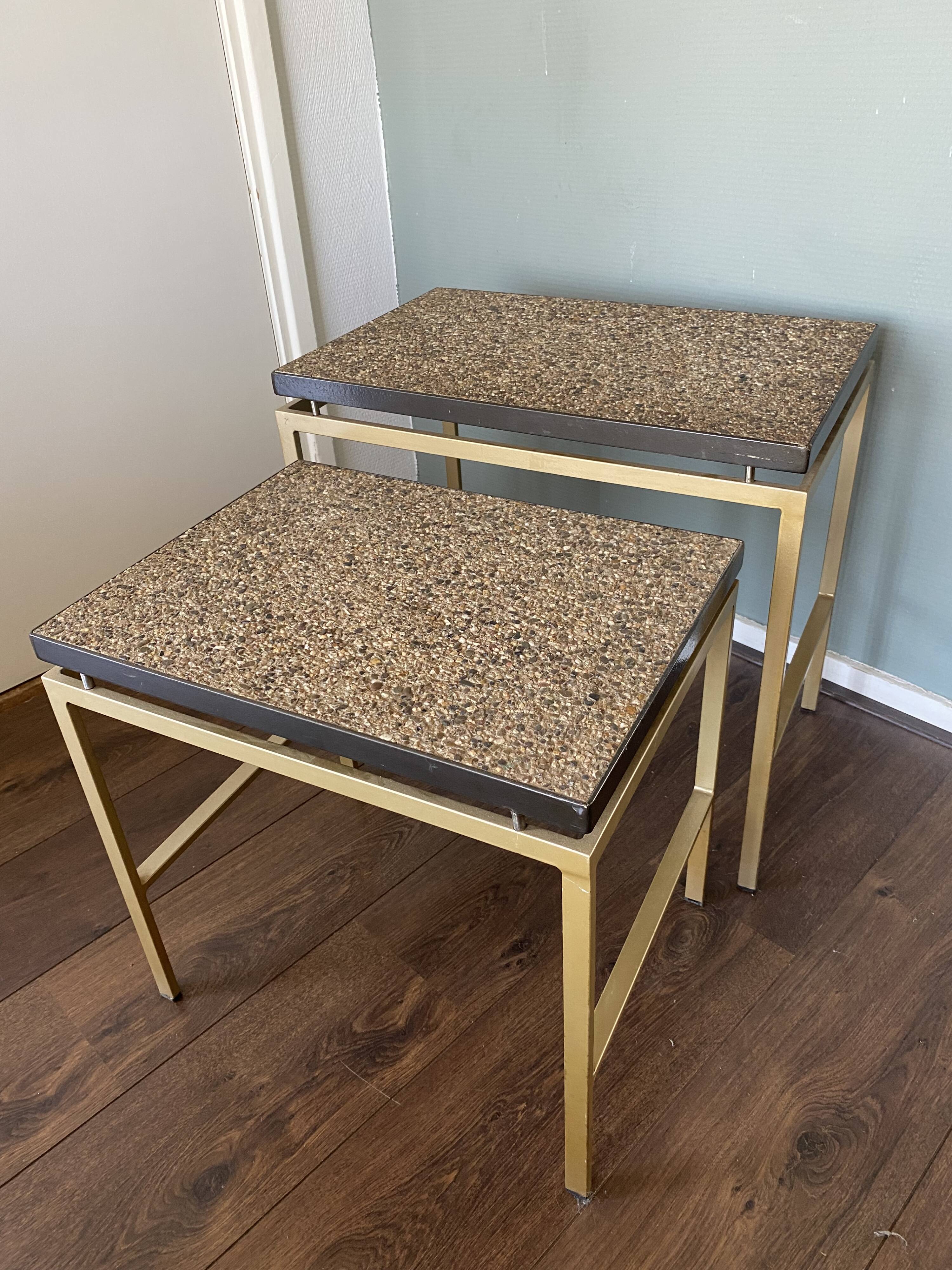 Vintage, Mid-Century Modernist set of 2 side tables, 1960s