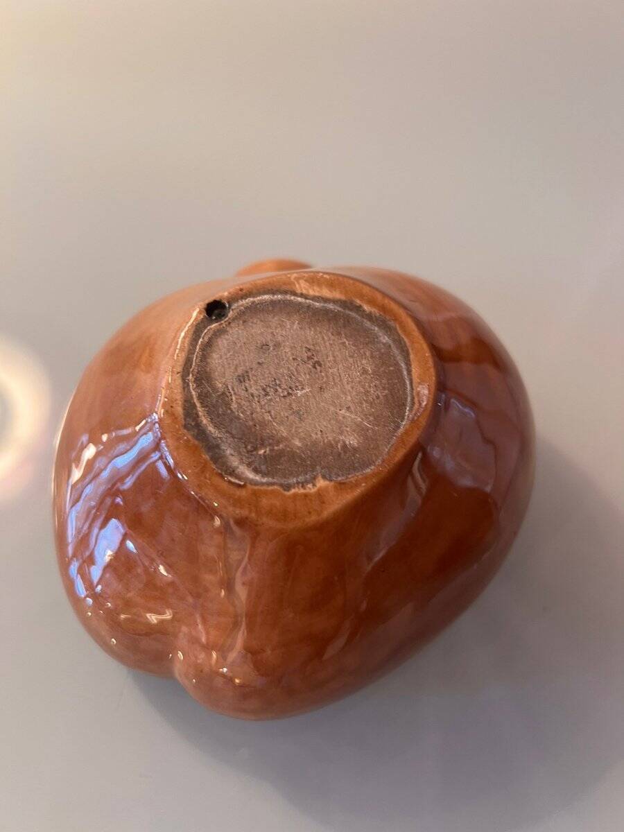 Vintage ceramic apple-shaped bowl, France, 1960s.