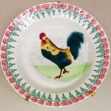 Ancien plat creux 26cm faience st amand décor au coq