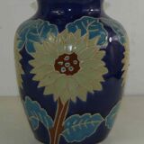 Vase ancien en céramique années 50's fleurs