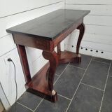 Restoration style console in mahogany with marble top