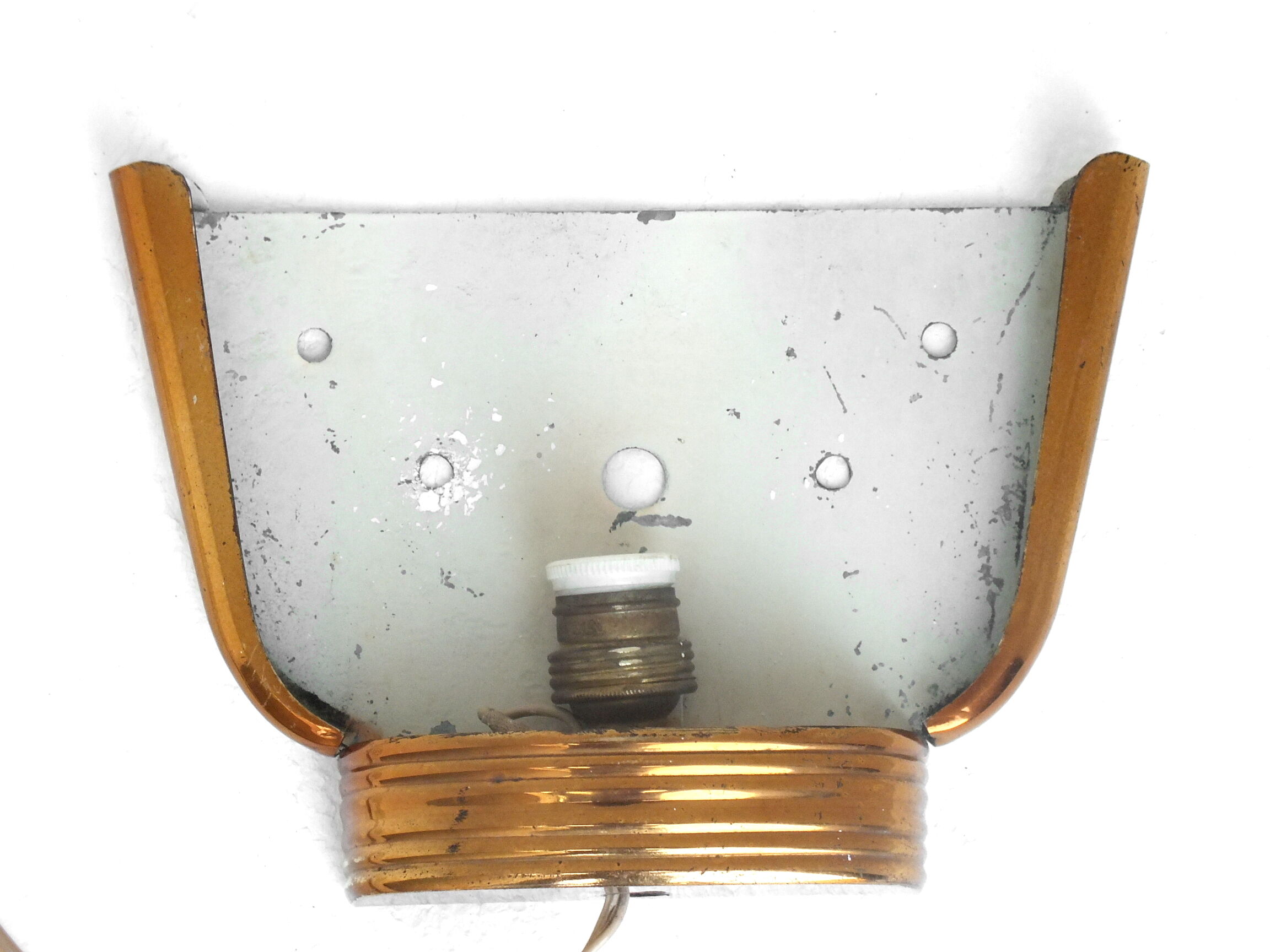 Seguso wall lamp decò years '30 design in glass and brass