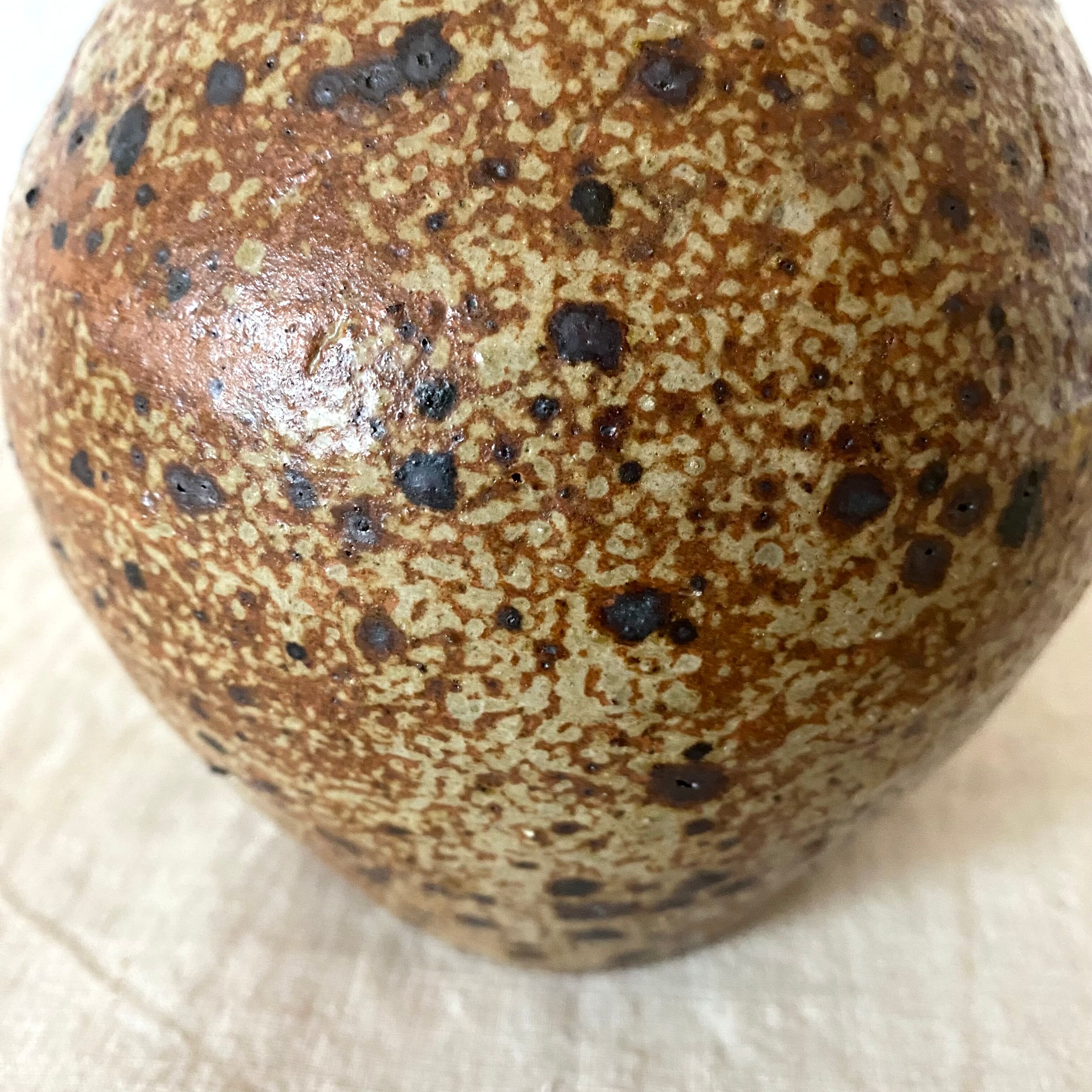 Vintage pyreted stoneware vase